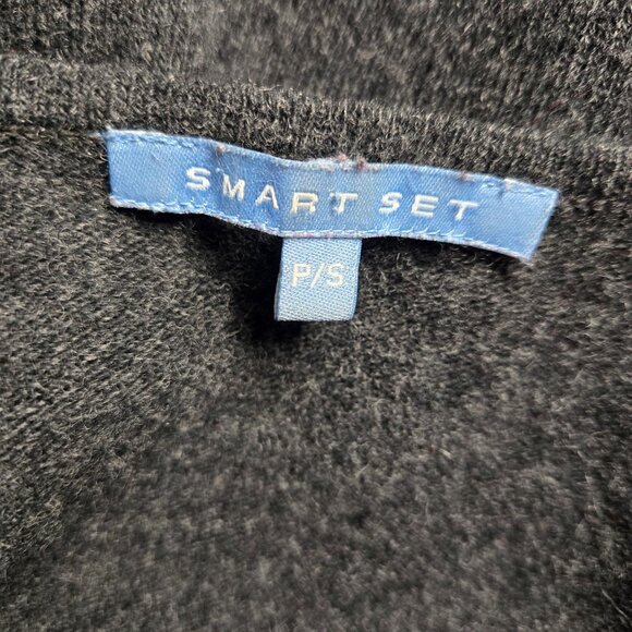 Y2K Argyle Lambs Wool Cardigan Size S Gray Fitted Preppy Academia Emo Punk 2000s - Picture 8 of 9